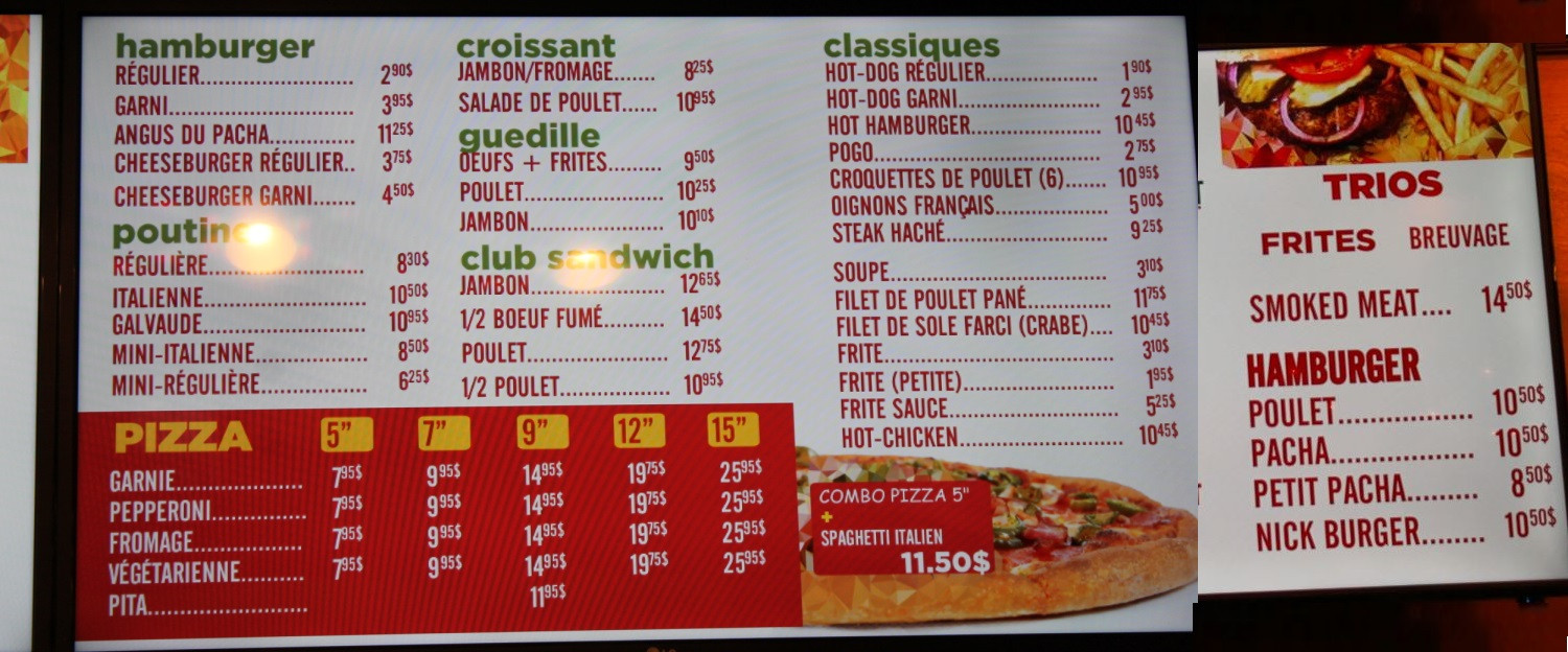 Délicatesse du Pacha menu Casse Croûte